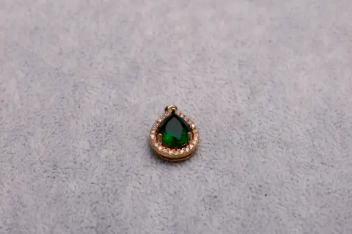 Green diamond-Gold plated
